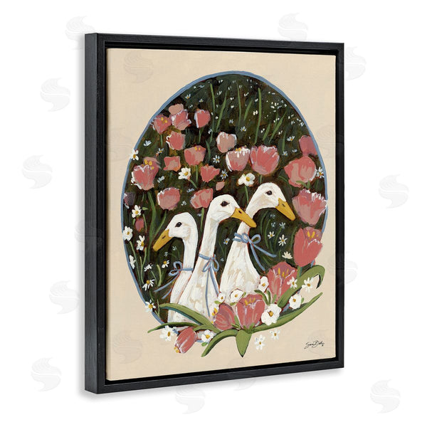 Stupell Industries Sara Baker | Ducks With Cottage Blooms