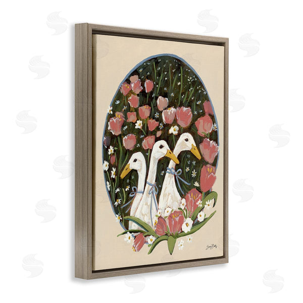 Stupell Industries Sara Baker | Ducks With Cottage Blooms