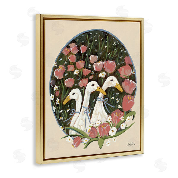 Stupell Industries Sara Baker | Ducks With Cottage Blooms