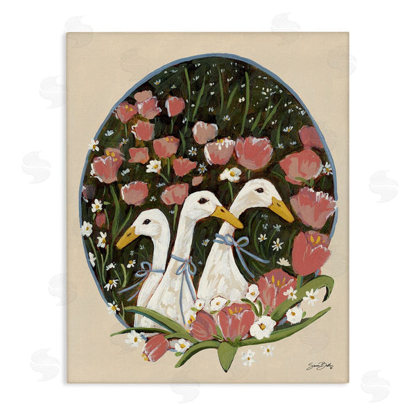 stupell industries Sara Baker | Ducks with Cottage Blooms