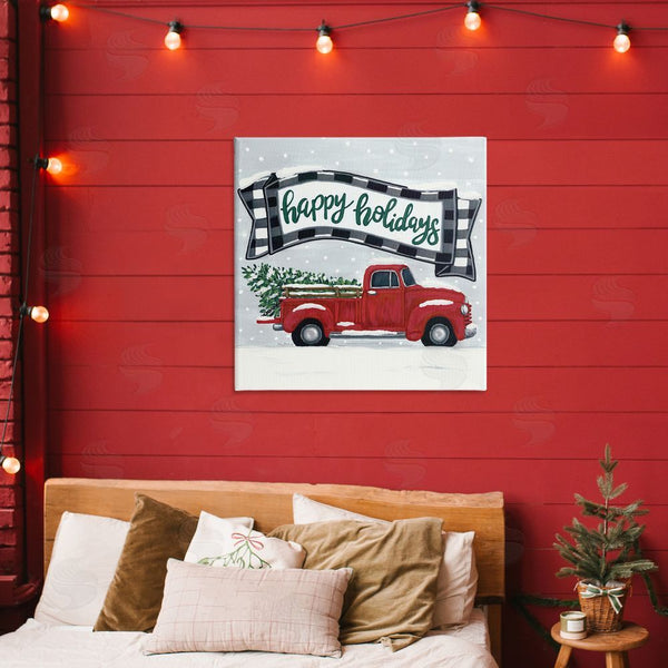 Stupell Industries Sara Baker | Happy Holiday Farm Truck & Tree