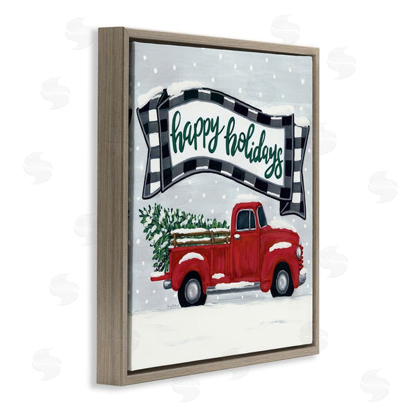 Stupell Industries Sara Baker | Happy Holiday Farm Truck & Tree
