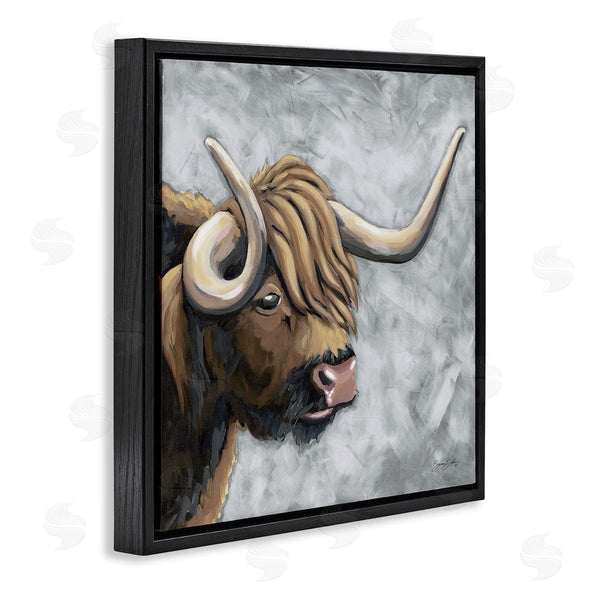 Stupell Industries Sara Baker | Highland Cattle With Curved Horn