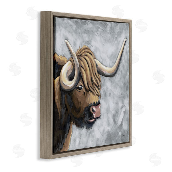 Stupell Industries Sara Baker | Highland Cattle With Curved Horn