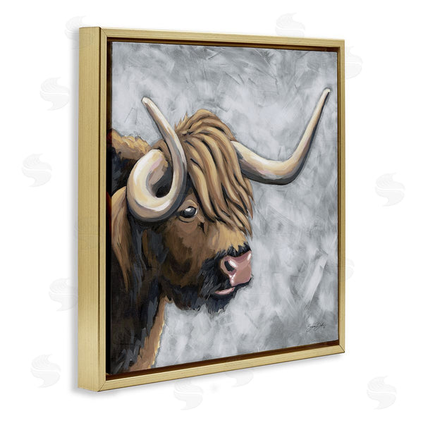 Stupell Industries Sara Baker | Highland Cattle With Curved Horn