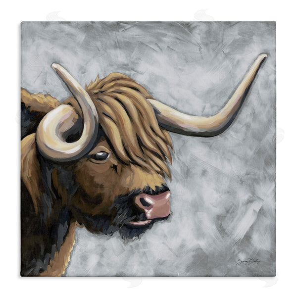 stupell industries Sara Baker | Highland Cattle with Curved Horn