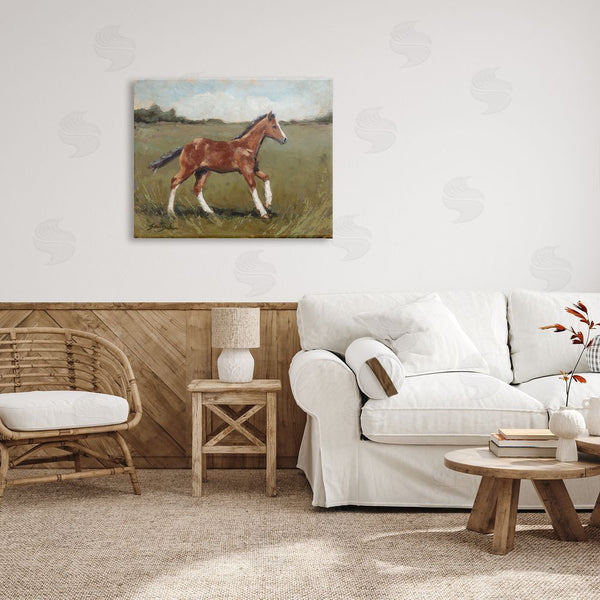 Stupell Industries Sara Baker | Horse Foal Galloping Countryside Wall Art