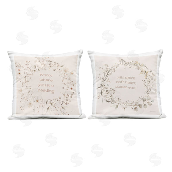 Stupell Industries Sara Baker | Inspiring Soft Wreaths With Phrases Printed Throw Pillow Set