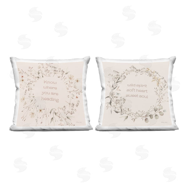 stupell industries Sara Baker | Inspiring Soft Wreaths with Phrases Printed Throw Pillow Set