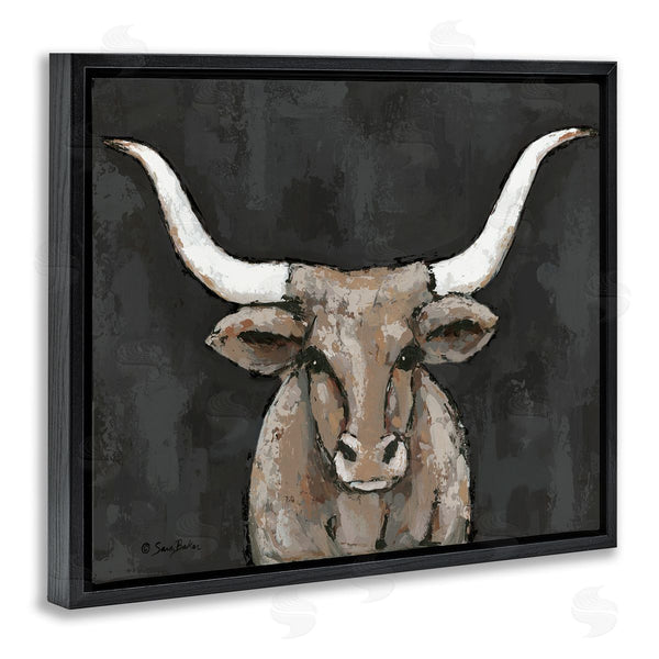 Stupell Industries Sara Baker | Longhorn On Murky Grey