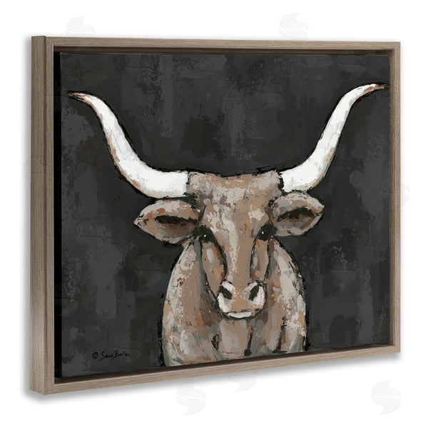 Stupell Industries Sara Baker | Longhorn On Murky Grey