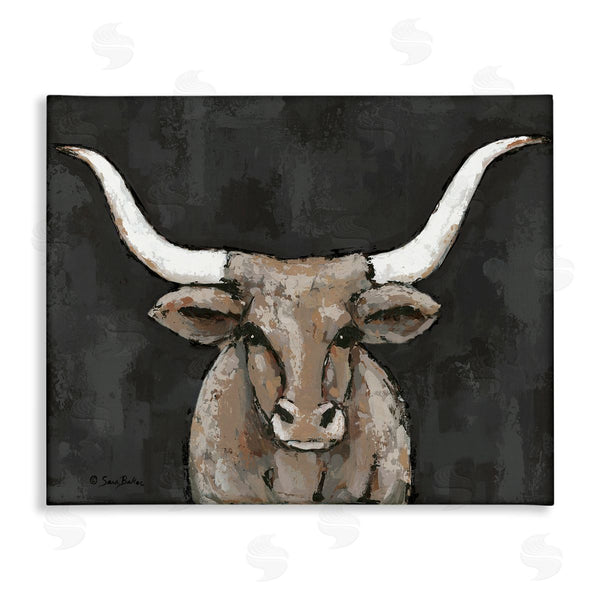 stupell industries Sara Baker | Longhorn on Murky Grey