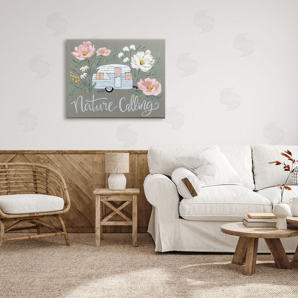 Stupell Industries Sara Baker | Nature Calling Floral Camper Wall Art