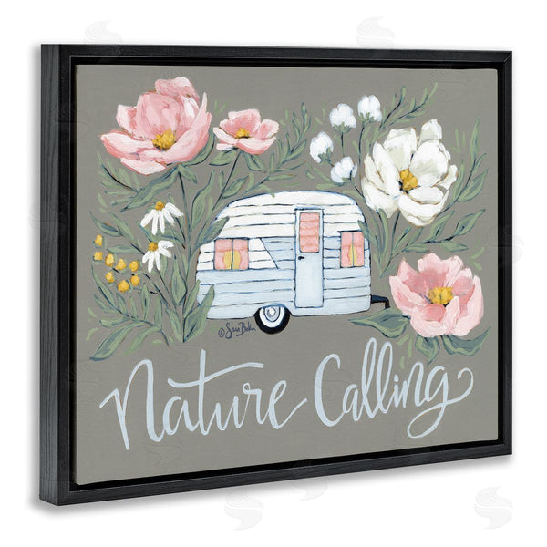 Stupell Industries Sara Baker | Nature Calling Floral Camper Wall Art