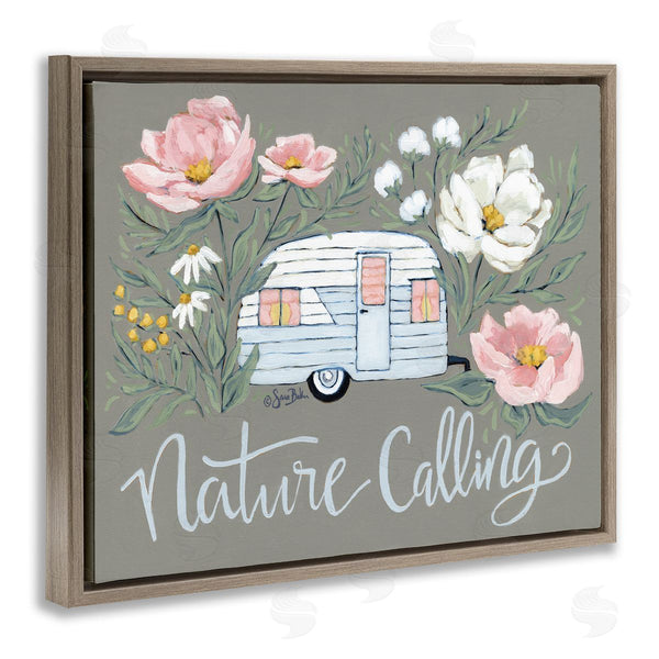 Stupell Industries Sara Baker | Nature Calling Floral Camper Wall Art