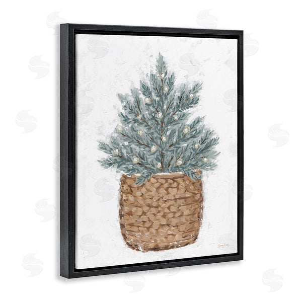Stupell Industries Sara Baker | Peaceful Holiday Fir Tree Woven Planter Basket Wall Art