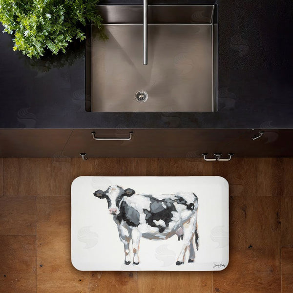 Stupell Industries Sara Baker | Simple Farmhouse Cow Anti-Fatigue Mat