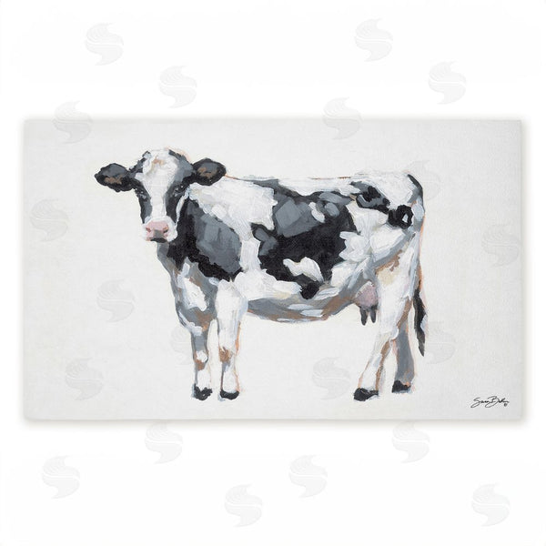 stupell industries Sara Baker | Simple Farmhouse Cow Non-Woven Door Mat
