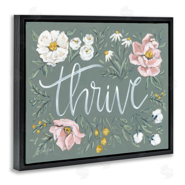 Stupell Industries Sara Baker | Thrive Floral Border Wall Art
