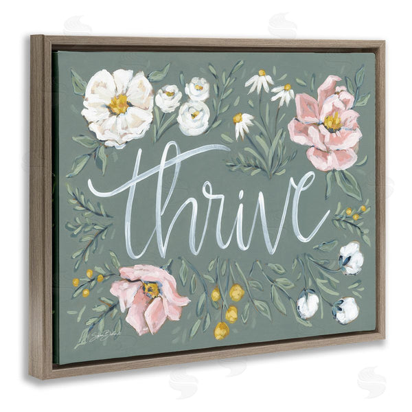 Stupell Industries Sara Baker | Thrive Floral Border Wall Art