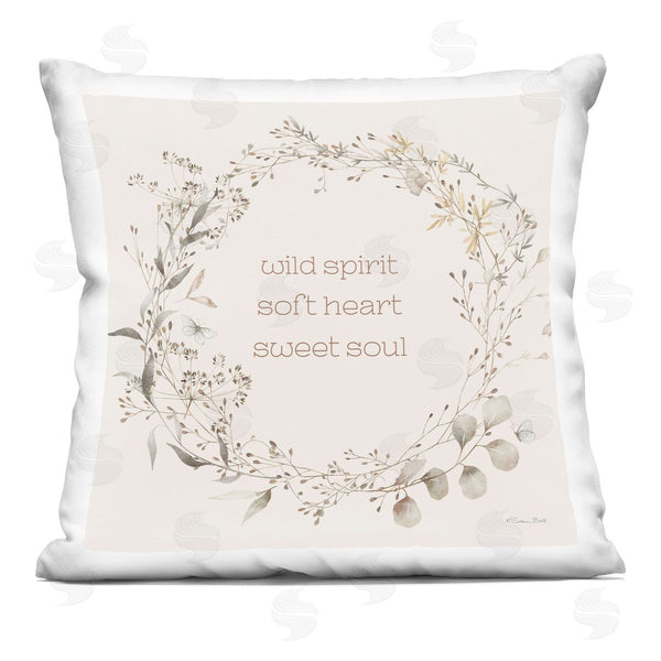 stupell industries Sara Baker | Wild Spirit Soft Heart Sweet Soul Printed Throw Pillow