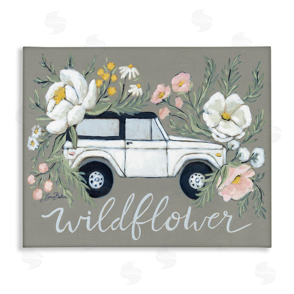 stupell industries Sara Baker | Wildflower Phrase Floral Car Wall Art