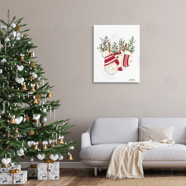 Stupell Industries Sara Baker | Winter Mittens On Clothesline Wall Art