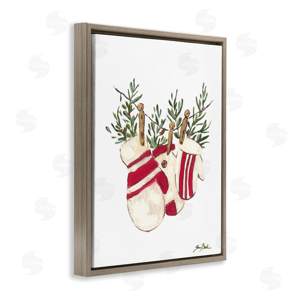 Stupell Industries Sara Baker | Winter Mittens On Clothesline Wall Art