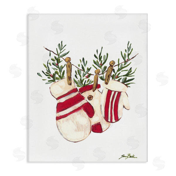 stupell industries Sara Baker | Winter Mittens on Clothesline Wall Art