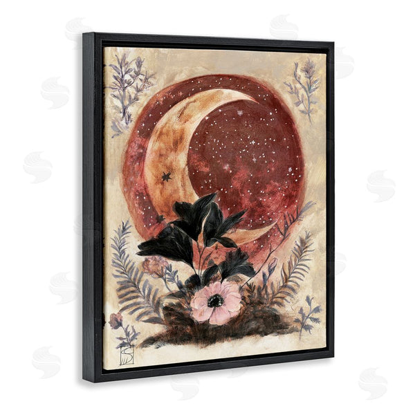 Stupell Industries Sara Culpepper | Crescent Moon & Florals Wall Art