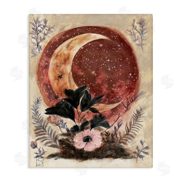 stupell industries Sara Culpepper | Crescent Moon & Florals Wall Art