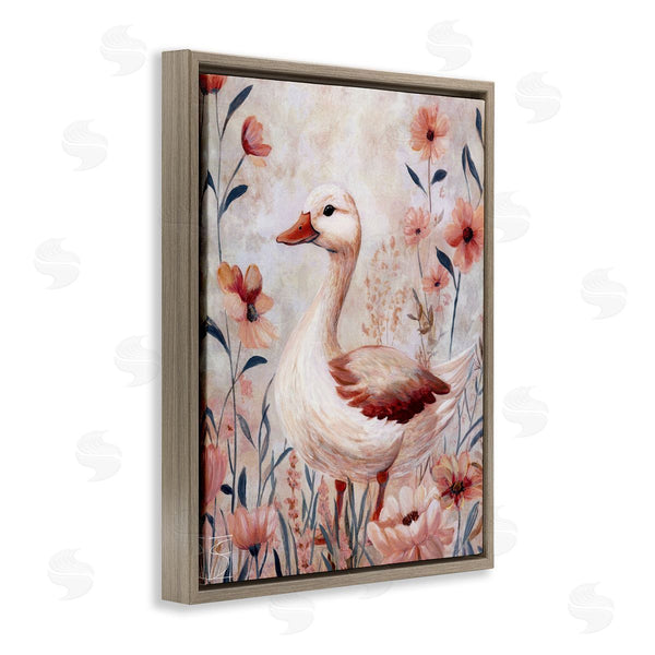 Stupell Industries Sara Culpepper | Duck In Pink Flowers
