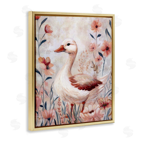 Stupell Industries Sara Culpepper | Duck In Pink Flowers
