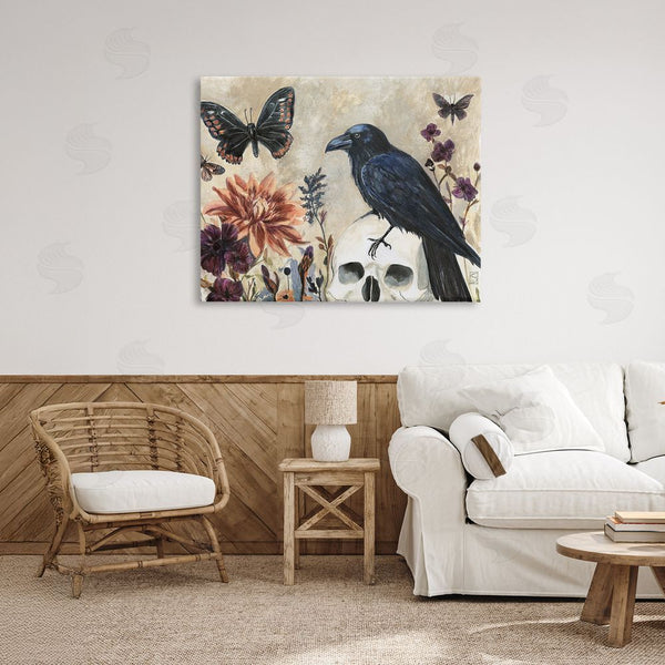 Stupell Industries Sara Culpepper | Halloween Crow With Butterflies Wall Art