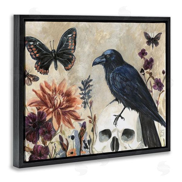 Stupell Industries Sara Culpepper | Halloween Crow With Butterflies Wall Art