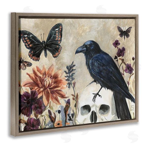 Stupell Industries Sara Culpepper | Halloween Crow With Butterflies Wall Art