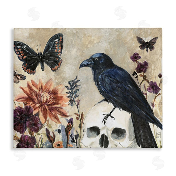 stupell industries Sara Culpepper | Halloween Crow with Butterflies Wall Art