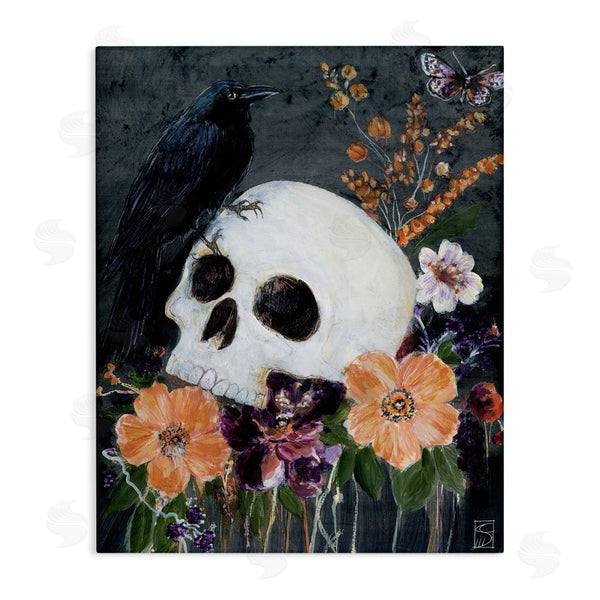 stupell industries Sara Culpepper | Halloween Flowers & Skull Wall Art