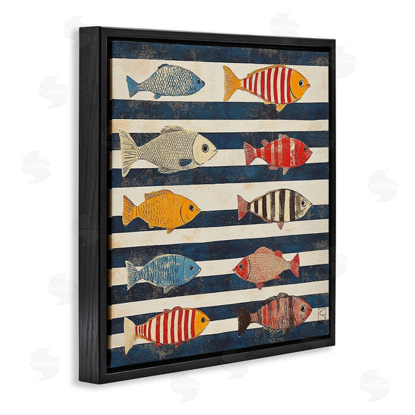 Stupell Industries Sara Culpepper | Maritime Fish On Stripes