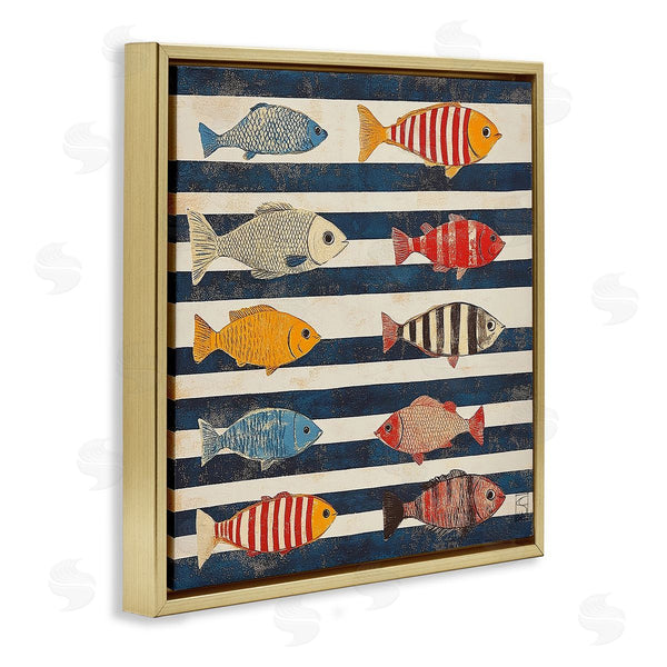 Stupell Industries Sara Culpepper | Maritime Fish On Stripes