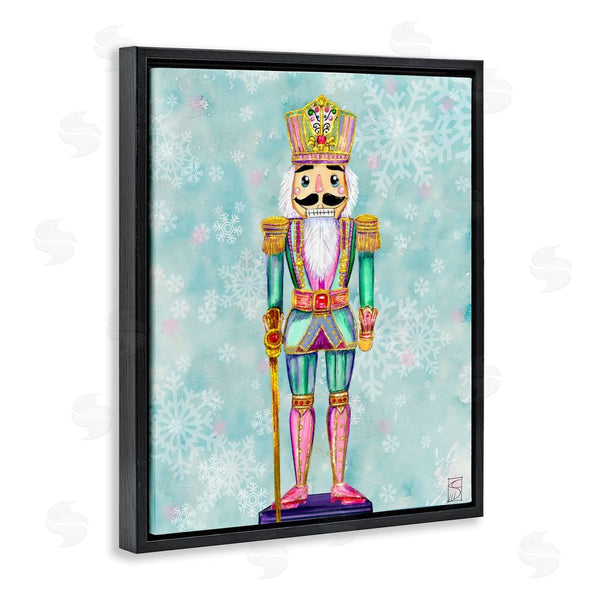 Stupell Industries Sara Culpepper | Pastel Nutcracker Over Snowflakes