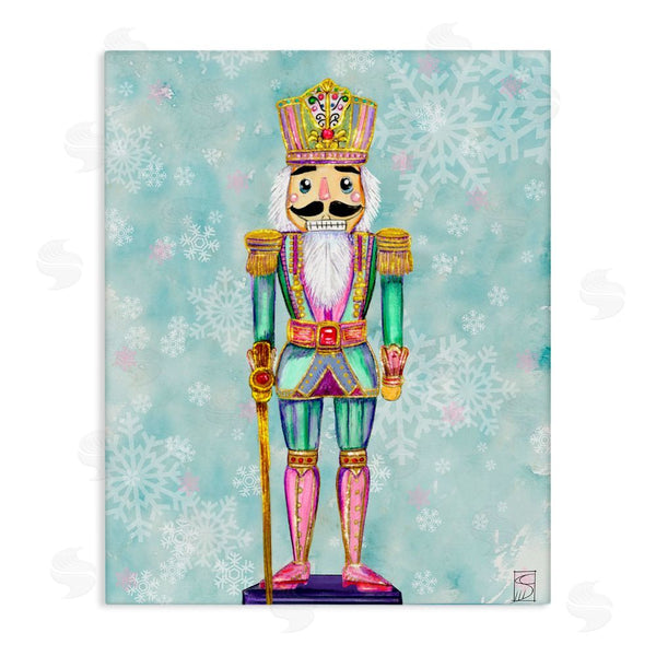 stupell industries Sara Culpepper | Pastel Nutcracker over Snowflakes