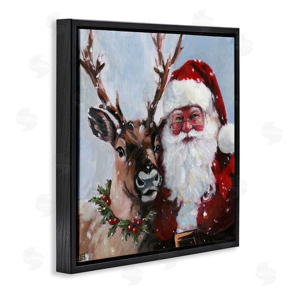 Stupell Industries Sara Culpepper | Rosy Cheeked Santa & Reindeer