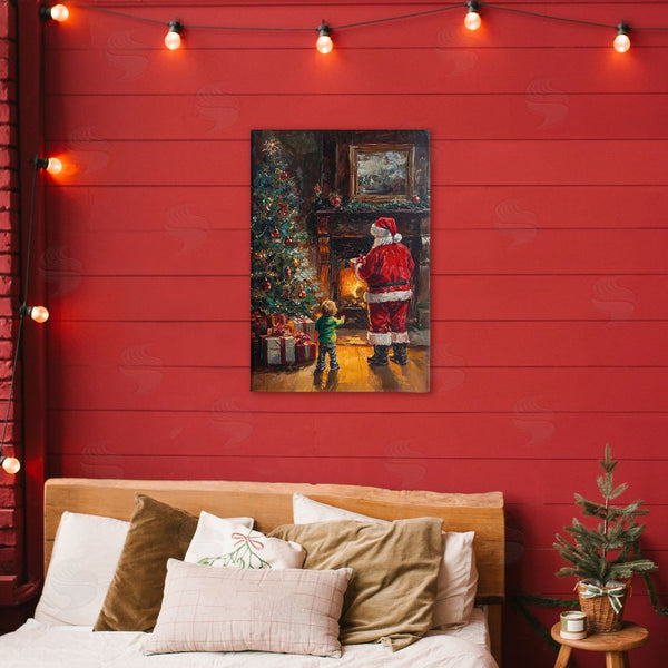 Stupell Industries Sara Culpepper | Santa & Child By Fireplace