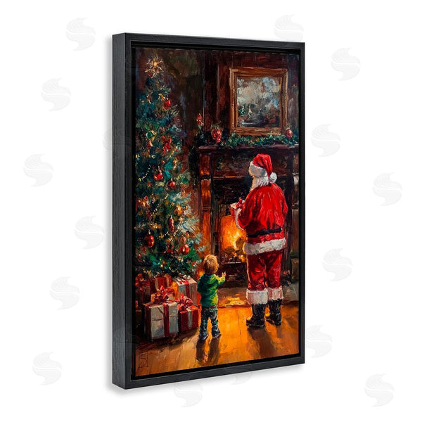Stupell Industries Sara Culpepper | Santa & Child By Fireplace