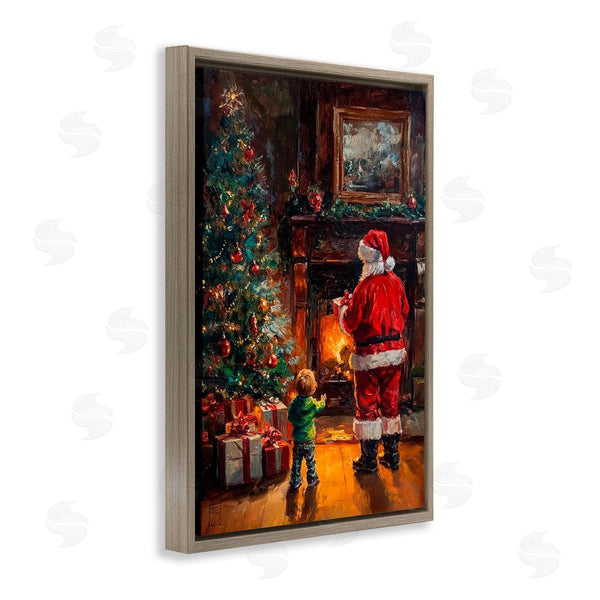 Stupell Industries Sara Culpepper | Santa & Child By Fireplace