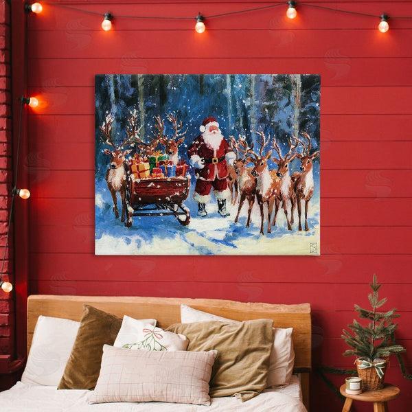 Stupell Industries Sara Culpepper | Santa Reindeer & Sleigh