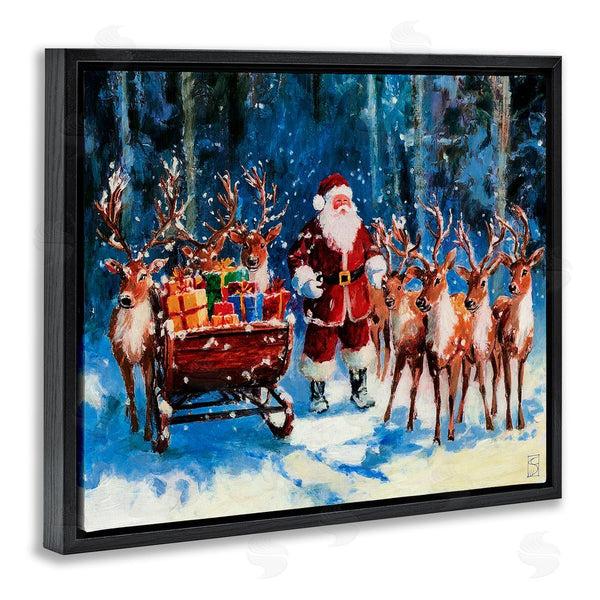 Stupell Industries Sara Culpepper | Santa Reindeer & Sleigh