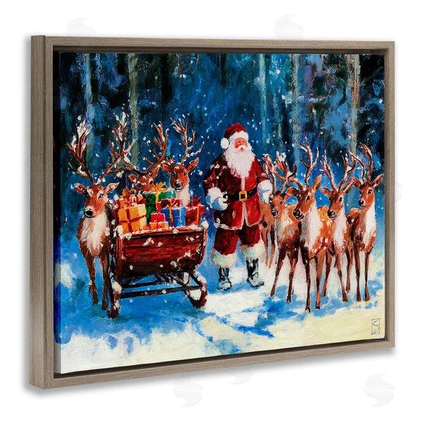 Stupell Industries Sara Culpepper | Santa Reindeer & Sleigh