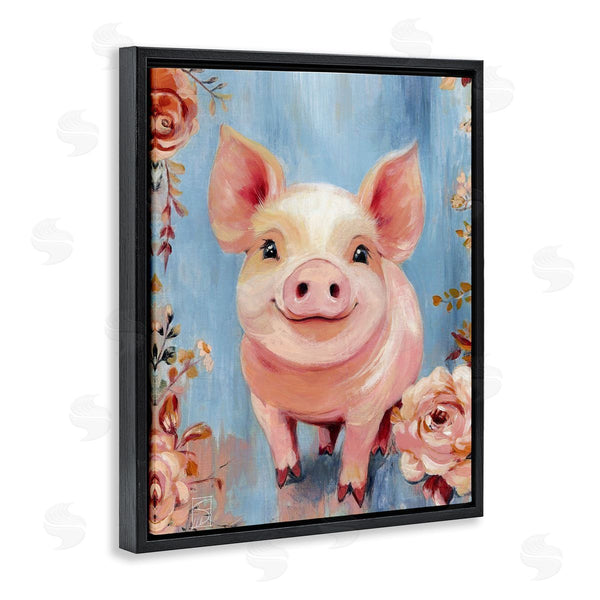 Stupell Industries Sara Culpepper | Smiling Pig & Flowers